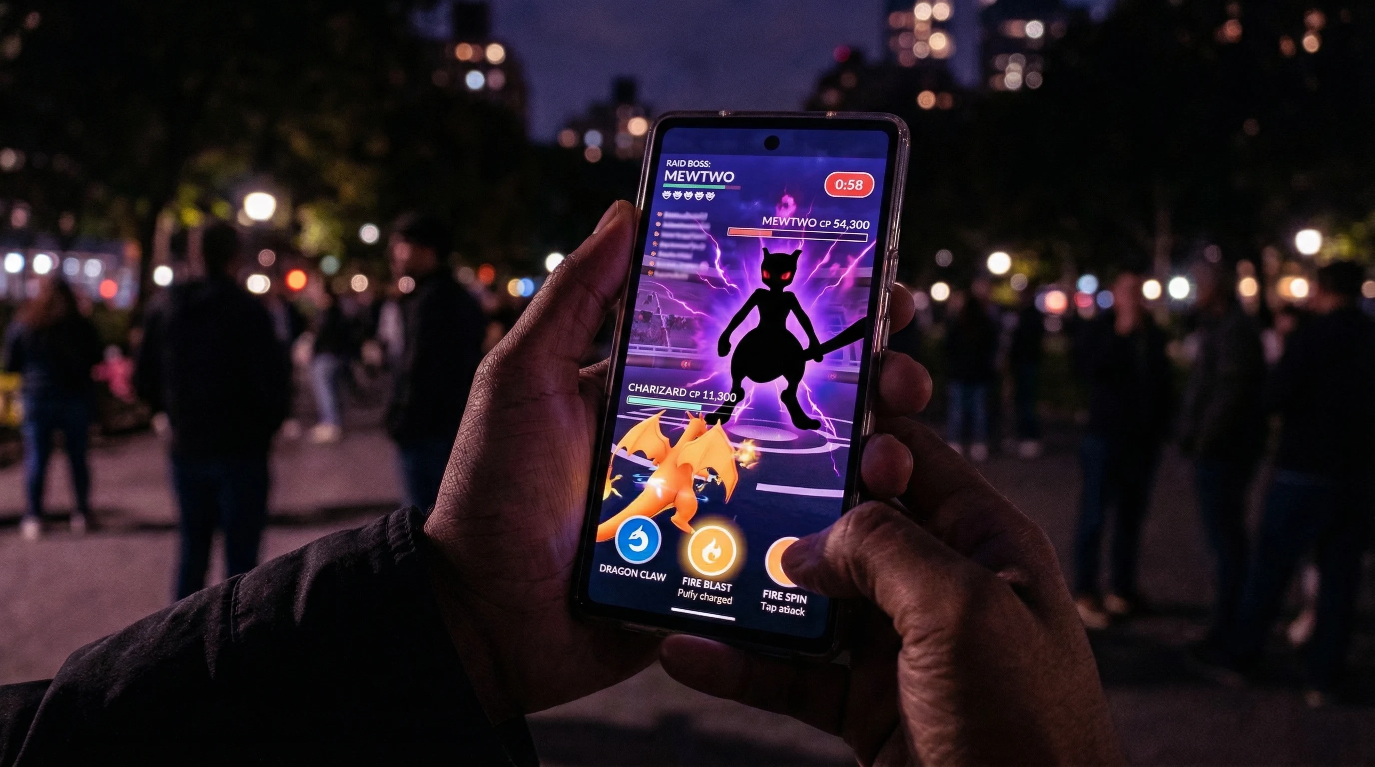 Pokemon GO raid battle screen showing Mewtwo raid boss — GO Fest 2026 raid Stardust guide